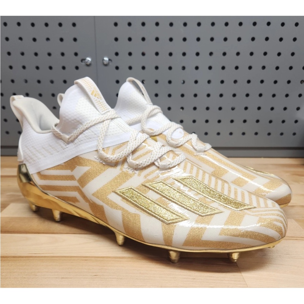 Adidas Men's Gold and White Cleats